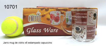 Imagen de JARRO MUG DE VIDRIO ESTAMPADO CAPUCCINO X6 5.23